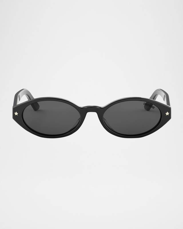 DiorPacific R1I Logo-Print Oval Sunglasses